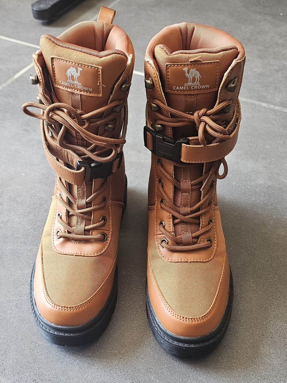 Camel Crown Women's Tan Winter & Rain Lace-Up Boots Size Us 7